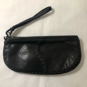 Lucky Brand  Black Leather Wristlet